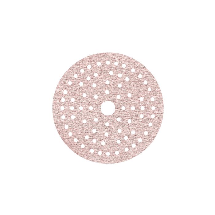 Carworx SUPREME 220 Grit 6in Hook and Loop Red Ceramic Multi-Hole Sanding Disc 100 Pack