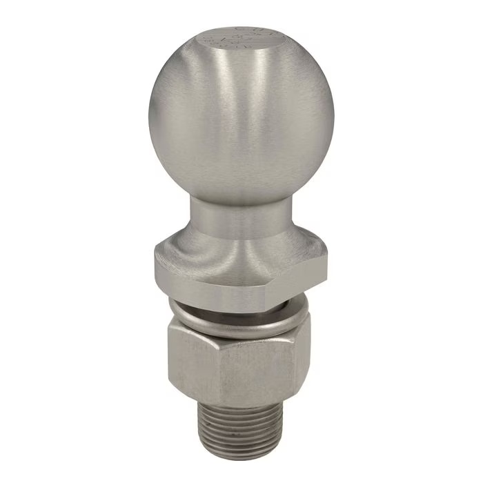 CURT Stainless 1in x 2 1/8in Shank, 6,000lbs 2in Trailer Ball