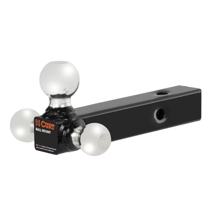 CURT 1 7/8in, 2in, and 2 5/16in Hollow Shank Chrome Trailer Hitch Multi-Ball Mount