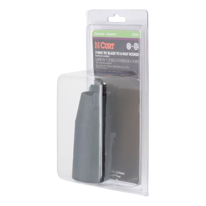 CURT 7-Way RV Style to 6-Way Round Electrical Adapter