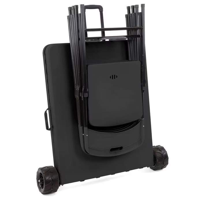 Creative Outdoor Distributor Black 2-in-1 Rolling Table